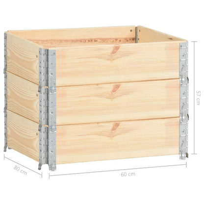 Raised Beds 3 pcs 60x80 cm Solid Pine Wood (310049)