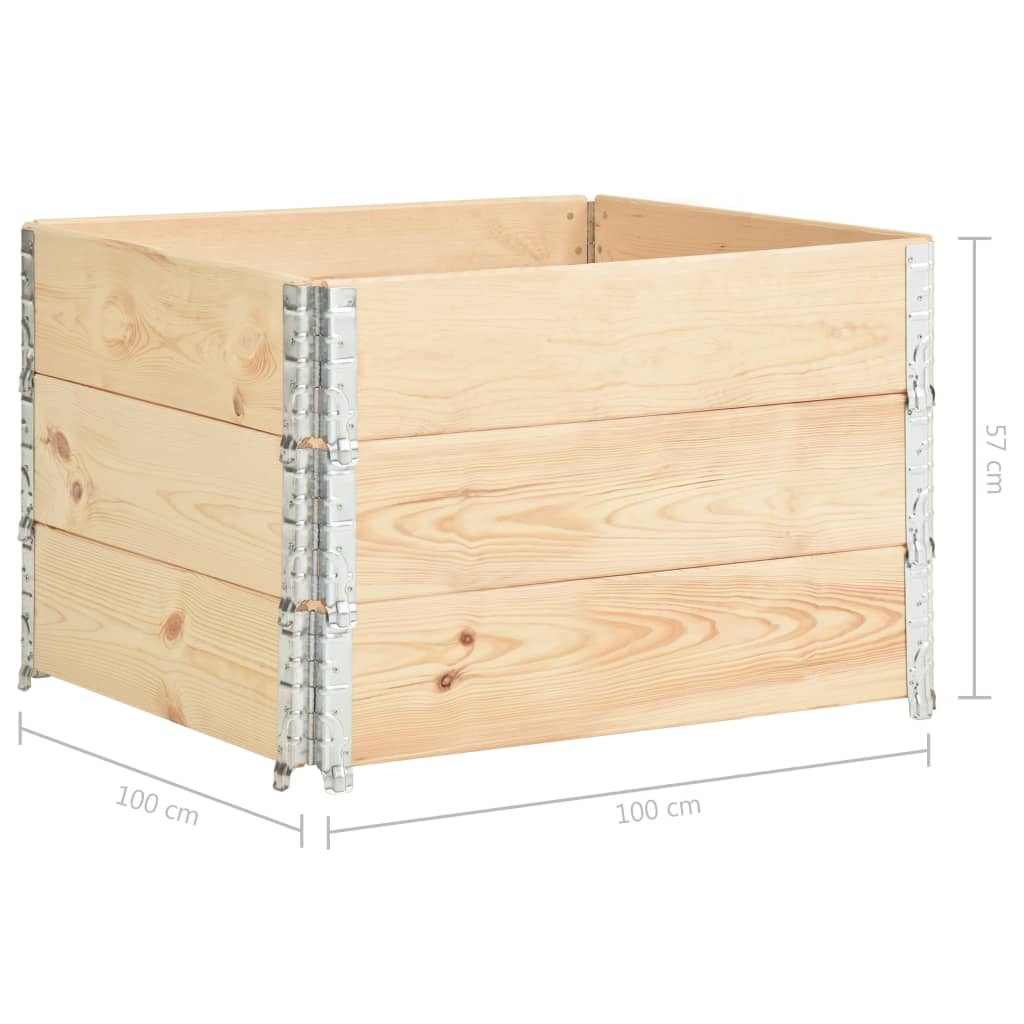 Raised Beds 3 pcs 100x100 cm Solid Pine Wood