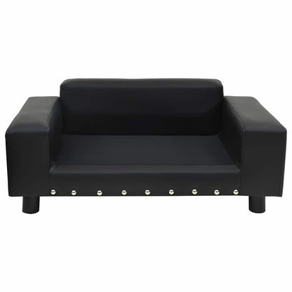 170954 vidaXL Dog Sofa Black 81x43x31 cm Plush and Faux Leather