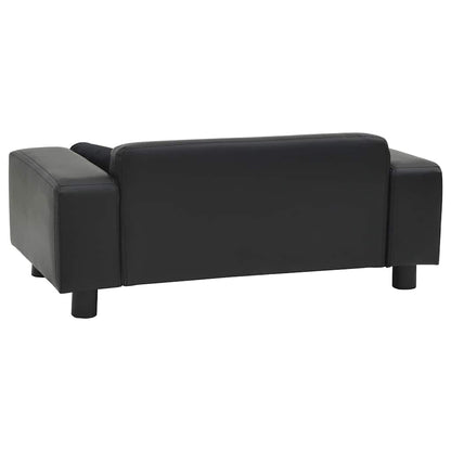 170954 vidaXL Dog Sofa Black 81x43x31 cm Plush and Faux Leather