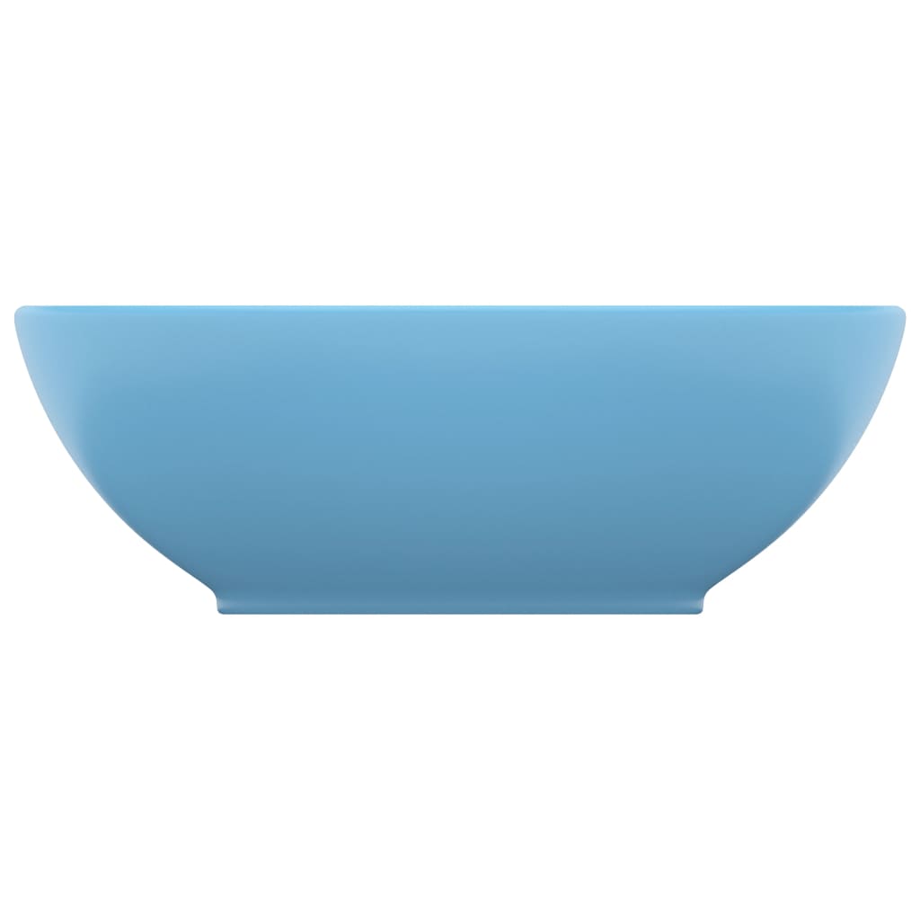 Luxury Basin Oval-shaped Matt Light Blue 40x33 cm Ceramic