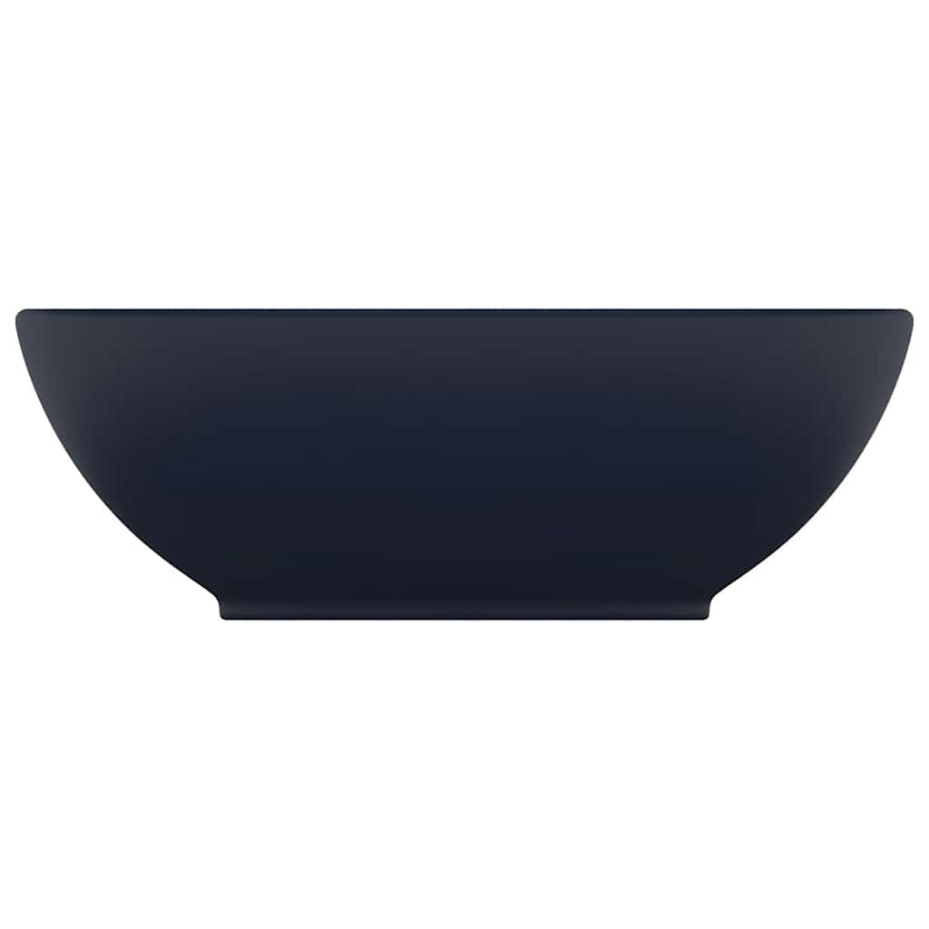 Luxury Basin Oval-shaped Matt Dark Blue 40x33 cm Ceramic