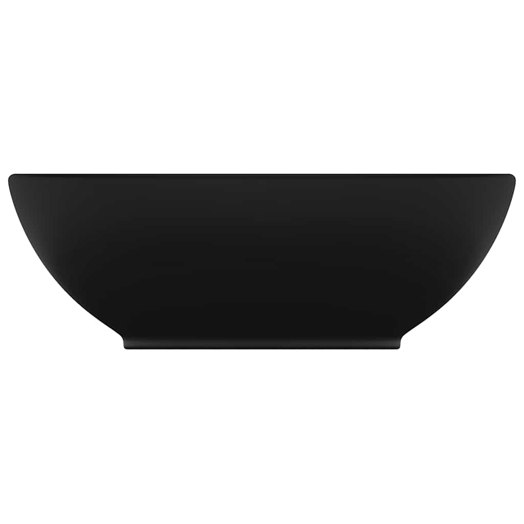 Luxury Basin Oval-shaped Matt Black 40x33 cm Ceramic
