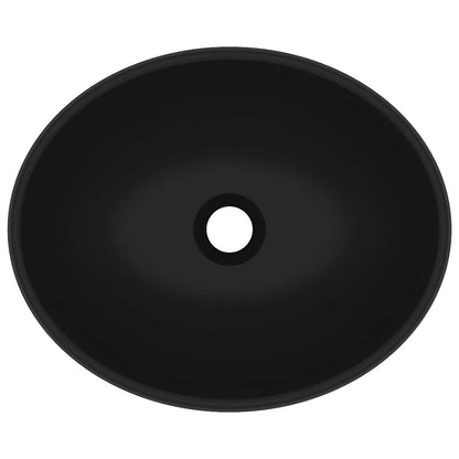 Luxury Basin Oval-shaped Matt Black 40x33 cm Ceramic