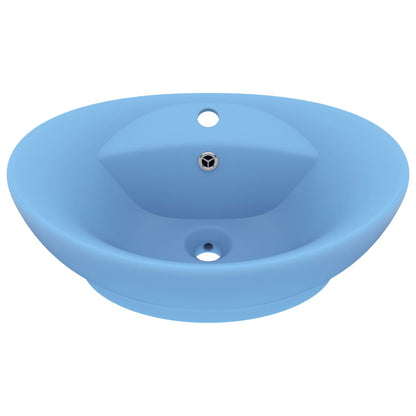 Luxury Basin Overflow Oval Matt Light Blue 58.5x39 cm Ceramic