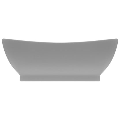 Luxury Basin Overflow Oval Matt Light Grey 58.5x39 cm Ceramic