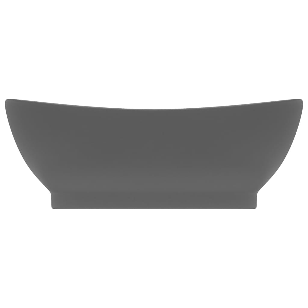 Luxury Basin Overflow Oval Matt Dark Grey 58.5x39 cm Ceramic