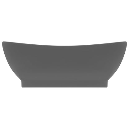 Luxury Basin Overflow Oval Matt Dark Grey 58.5x39 cm Ceramic