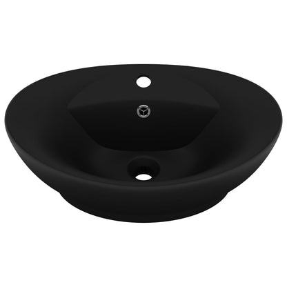 Luxury Basin Overflow Oval Matt Black 58.5x39 cm Ceramic