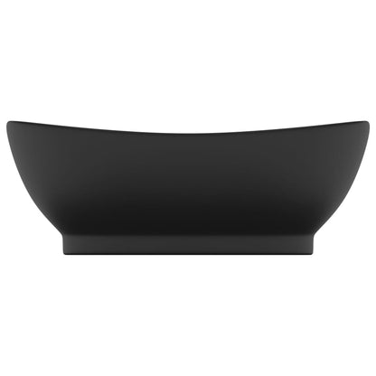 Luxury Basin Overflow Oval Matt Black 58.5x39 cm Ceramic