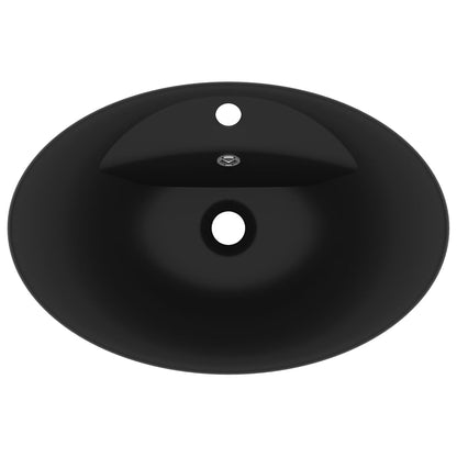 Luxury Basin Overflow Oval Matt Black 58.5x39 cm Ceramic