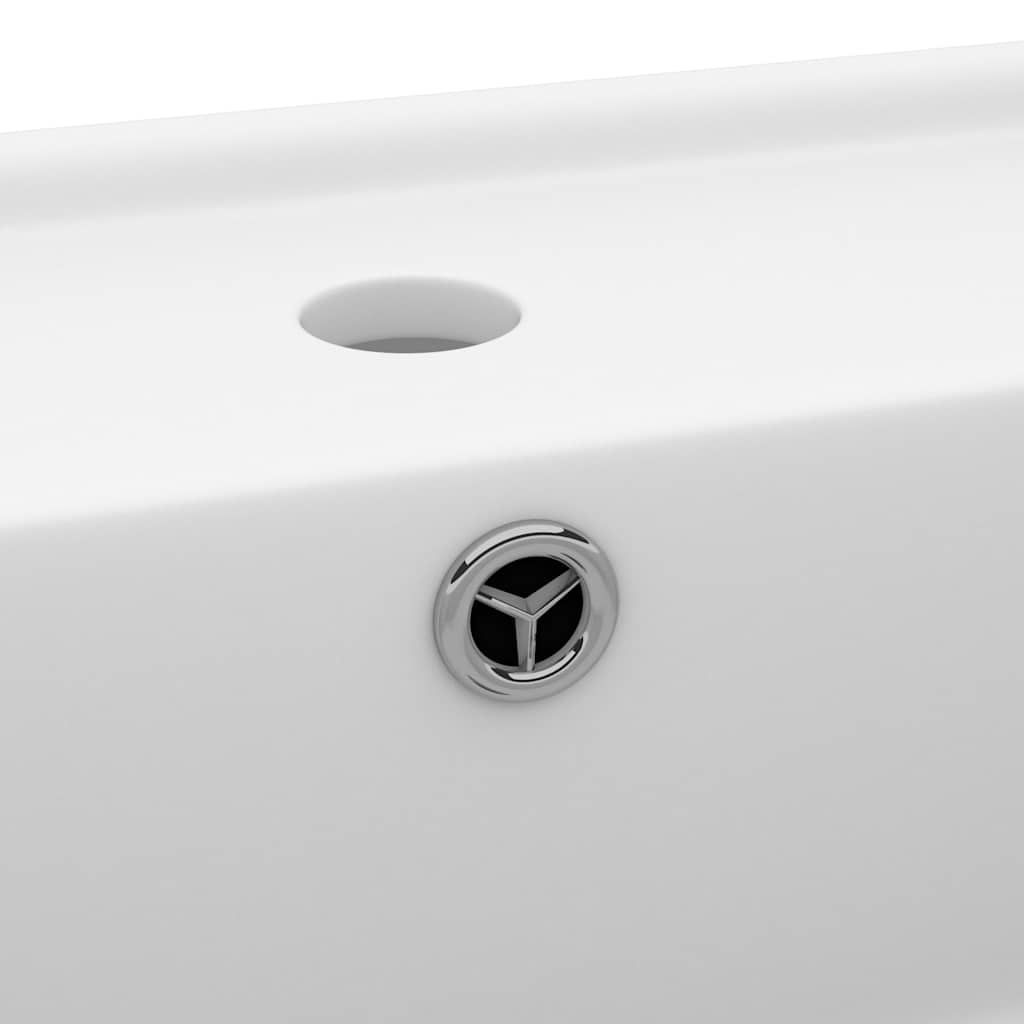 146943 vidaXL Luxury Basin Overflow Square Matt White 41x41 cm Ceramic
