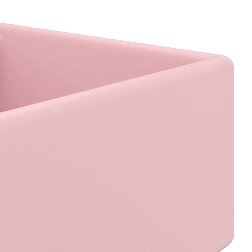Luxury Basin Overflow Square Matt Pink 41x41 cm Ceramic