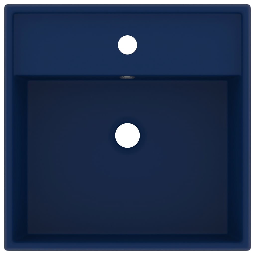 Luxury Basin Overflow Square Matt Dark Blue 41x41 cm Ceramic