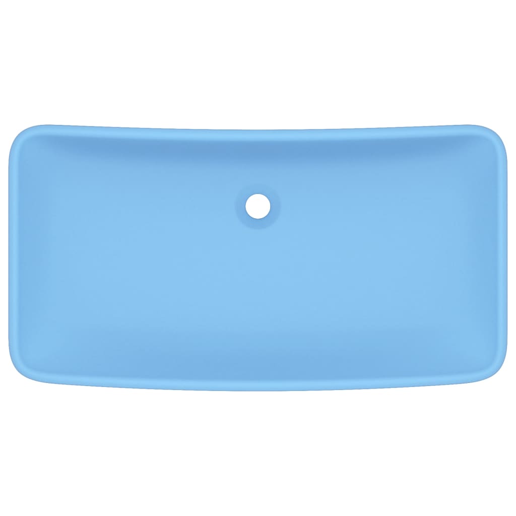 Luxury Basin Rectangular Matt Light Blue 71x38 cm Ceramic