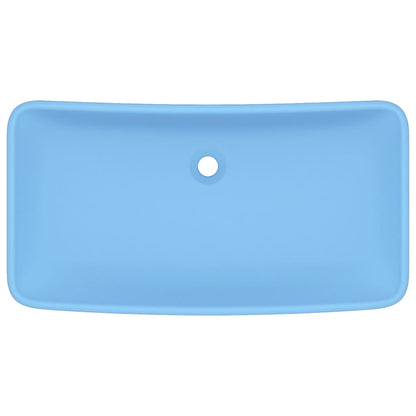 Luxury Basin Rectangular Matt Light Blue 71x38 cm Ceramic