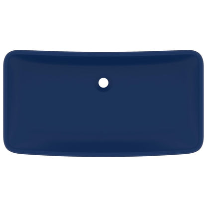 Luxury Basin Rectangular Matt Dark Blue 71x38 cm Ceramic