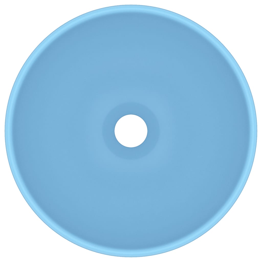 146967 vidaXL Luxury Bathroom Basin Round Matt Light Blue 32,5x14 cm Ceramic