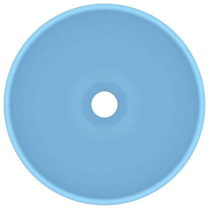 146967 vidaXL Luxury Bathroom Basin Round Matt Light Blue 32,5x14 cm Ceramic