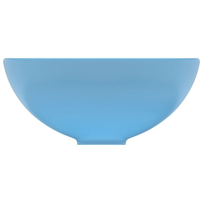 146967 vidaXL Luxury Bathroom Basin Round Matt Light Blue 32,5x14 cm Ceramic