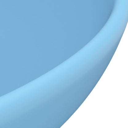146967 vidaXL Luxury Bathroom Basin Round Matt Light Blue 32,5x14 cm Ceramic