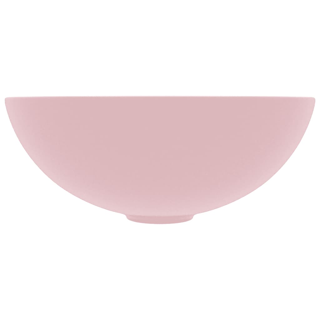 Bathroom Sink Ceramic Matt Pink Round
