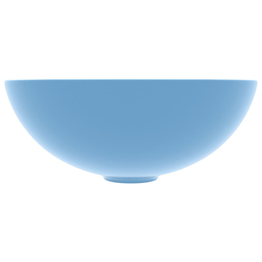 Bathroom Sink Ceramic Light Blue Round