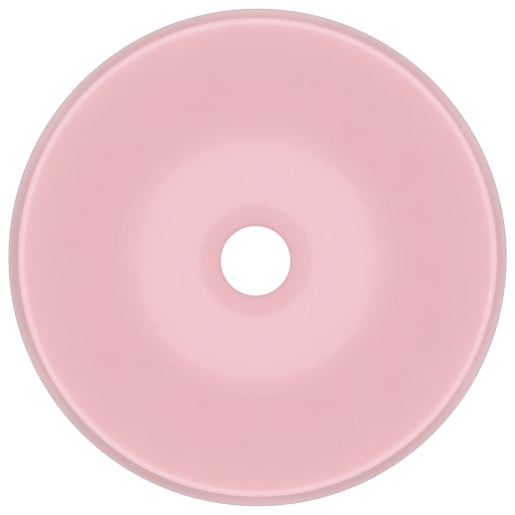 Luxury Wash Basin Round Matt Pink 40x15 cm Ceramic