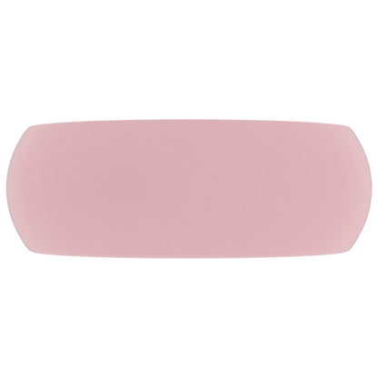 Luxury Wash Basin Round Matt Pink 40x15 cm Ceramic