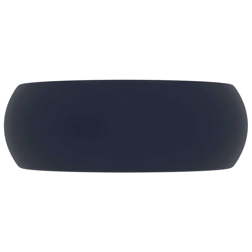 Luxury Wash Basin Round Matt Dark Blue 40x15 cm Ceramic