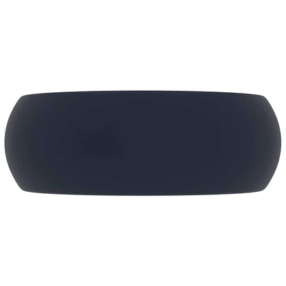 Luxury Wash Basin Round Matt Dark Blue 40x15 cm Ceramic
