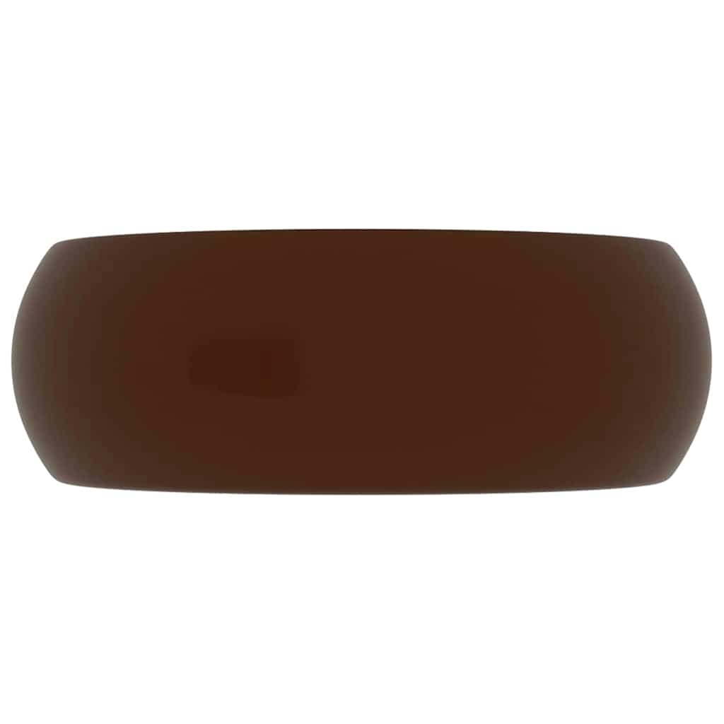 Luxury Wash Basin Round Matt Dark Brown 40x15 cm Ceramic