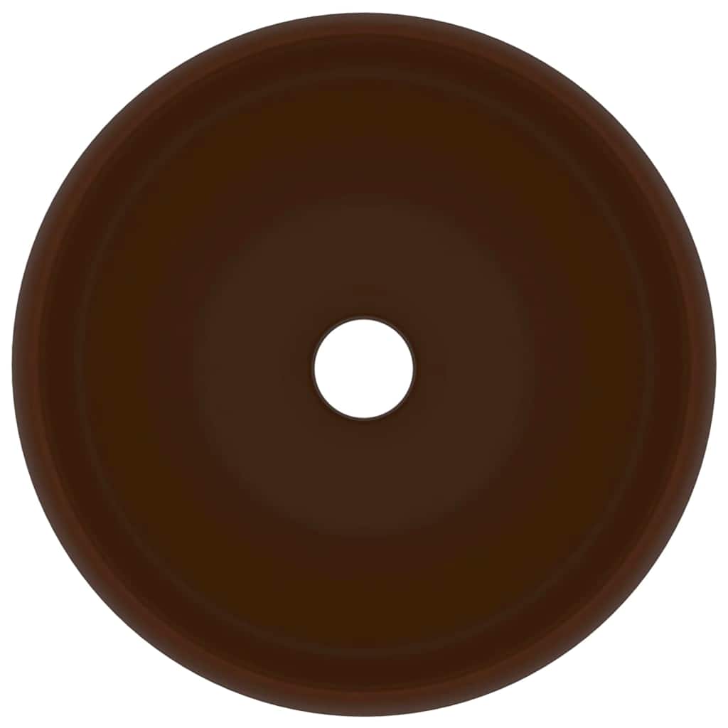 Luxury Wash Basin Round Matt Dark Brown 40x15 cm Ceramic