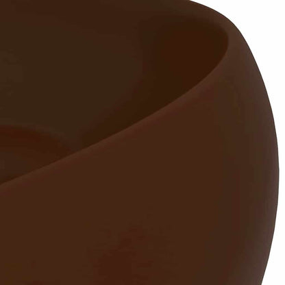 Luxury Wash Basin Round Matt Dark Brown 40x15 cm Ceramic