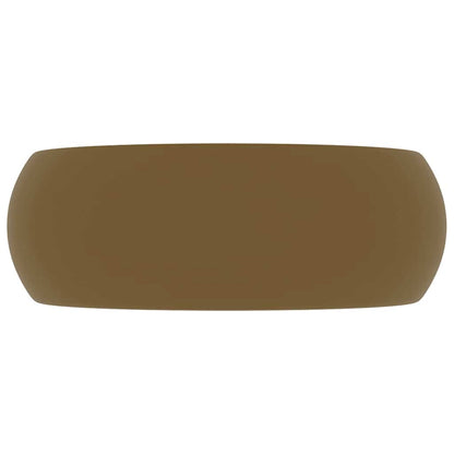 Luxury Wash Basin Round Matt Cream 40x15 cm Ceramic