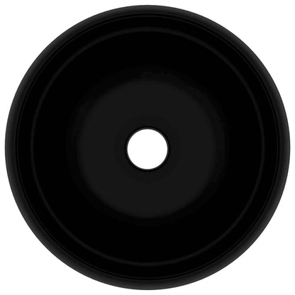 Luxury Wash Basin Round Matt Black 40x15 cm Ceramic