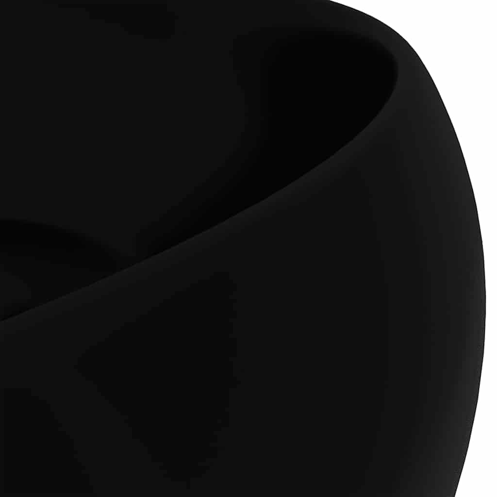 Luxury Wash Basin Round Matt Black 40x15 cm Ceramic