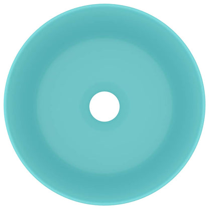 Luxury Wash Basin Round Matt Light Green 40x15 cm Ceramic