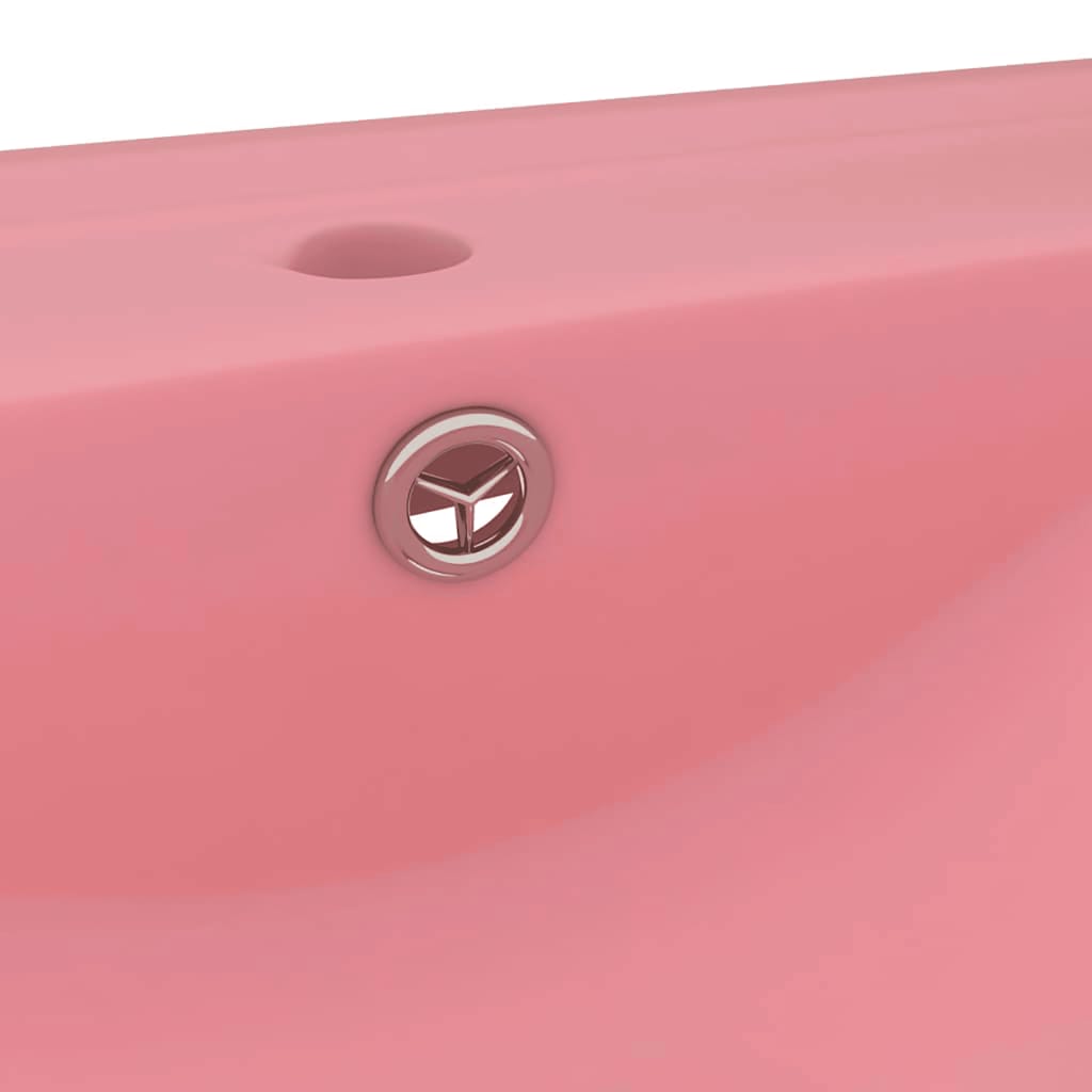 Luxury Basin with Faucet Hole Matt Pink 60x46 cm Ceramic
