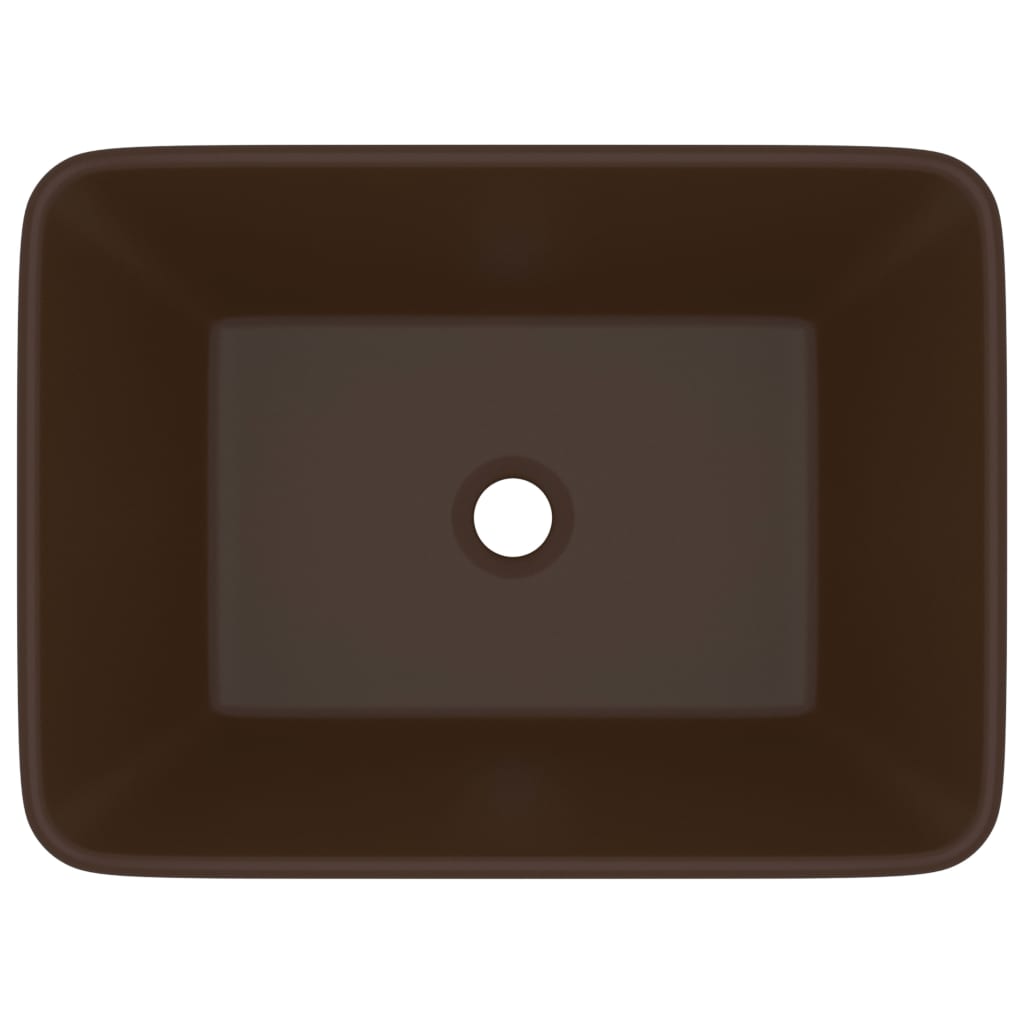 Luxury Wash Basin Matt Dark Brown 41x30x12 cm Ceramic