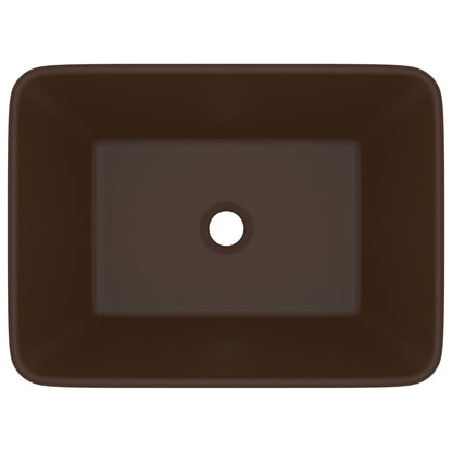 Luxury Wash Basin Matt Dark Brown 41x30x12 cm Ceramic