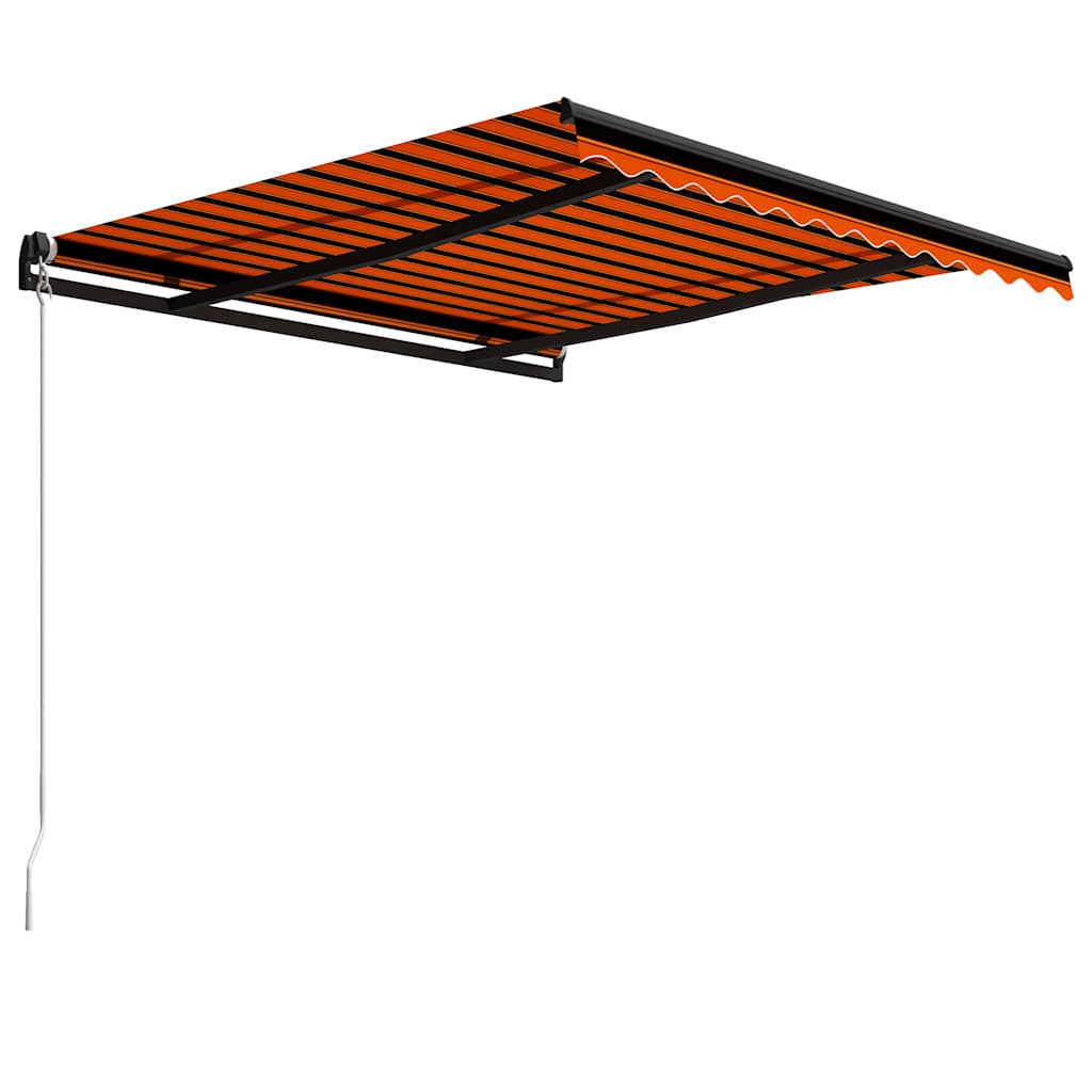Manual Retractable Awning 350x250 cm Orange and Brown