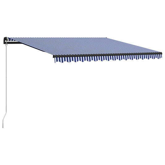 Manual Retractable Awning 450x300 cm Blue and White