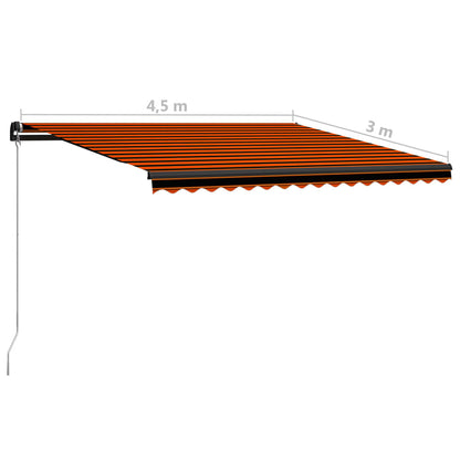 Manual Retractable Awning 450x300 cm Orange and Brown