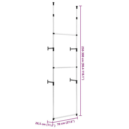 Telescopic Wardrobe System with Rods Aluminium