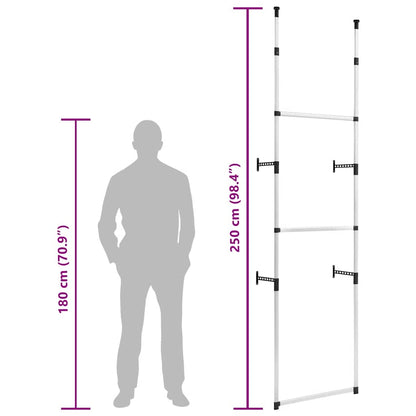 Telescopic Wardrobe System with Rods Aluminium