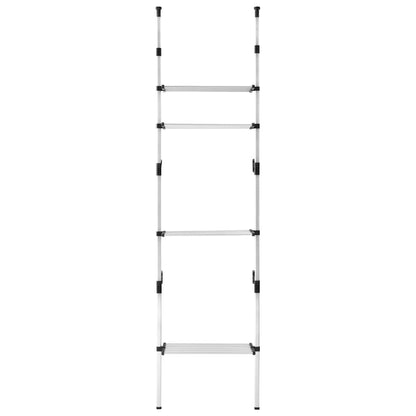 Telescopic Wardrobe System with Shelves Aluminium