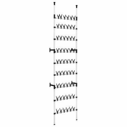 321108 vidaXL Telescopic Shoe Rack with Rods Aluminium