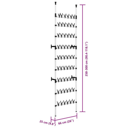 321108 vidaXL Telescopic Shoe Rack with Rods Aluminium