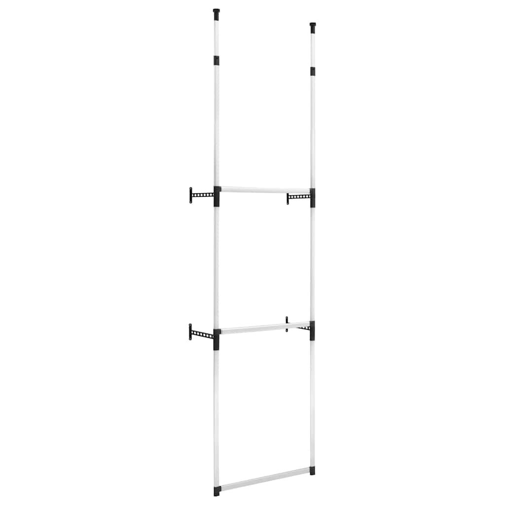 Telescopic Wardrobe System with Rods Aluminium